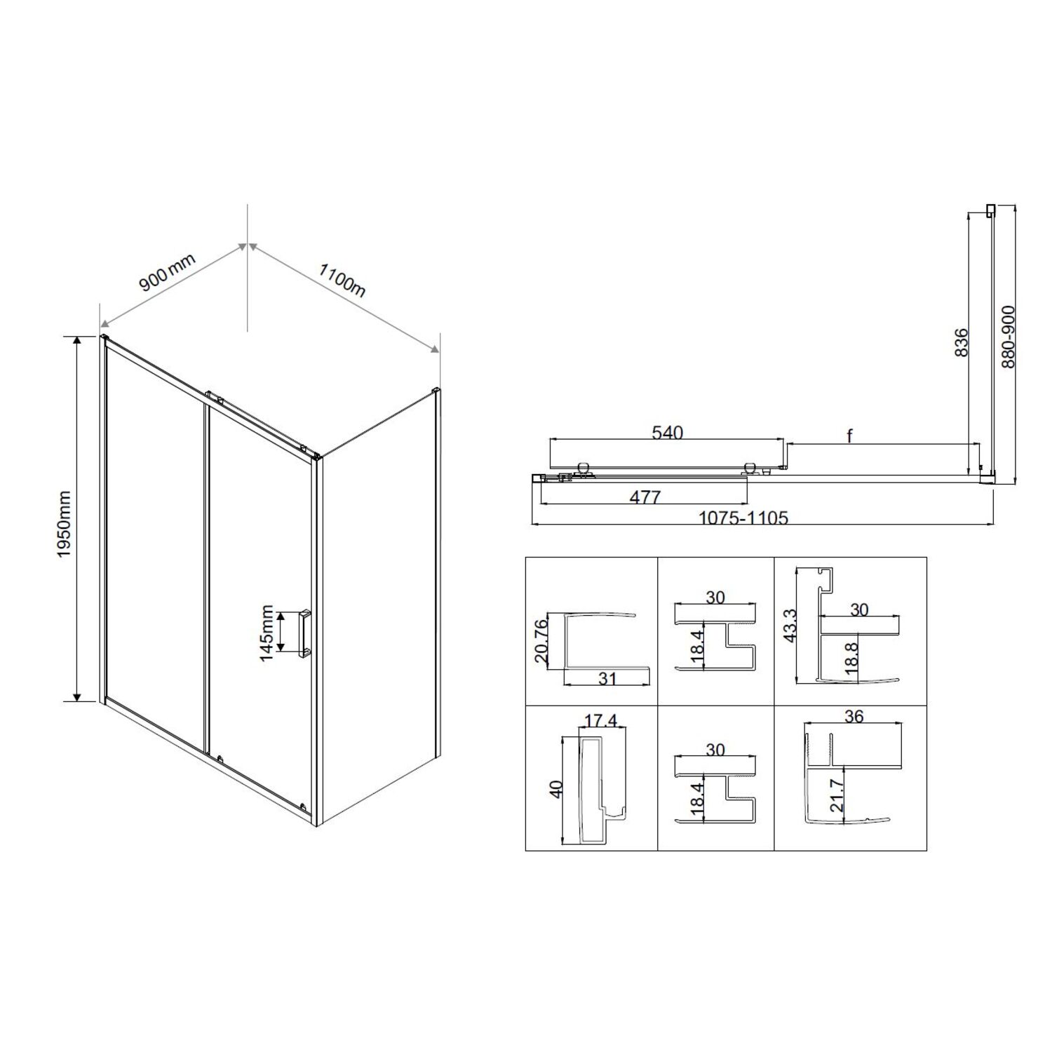 Душевой уголок Vincea City VSR-5CT 110x90, стекло прозрачное, профиль хром - фото 1