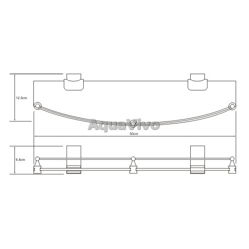 Полка WasserKRAFT Leine K-5044, с бортиком, цвет хром - фото 1