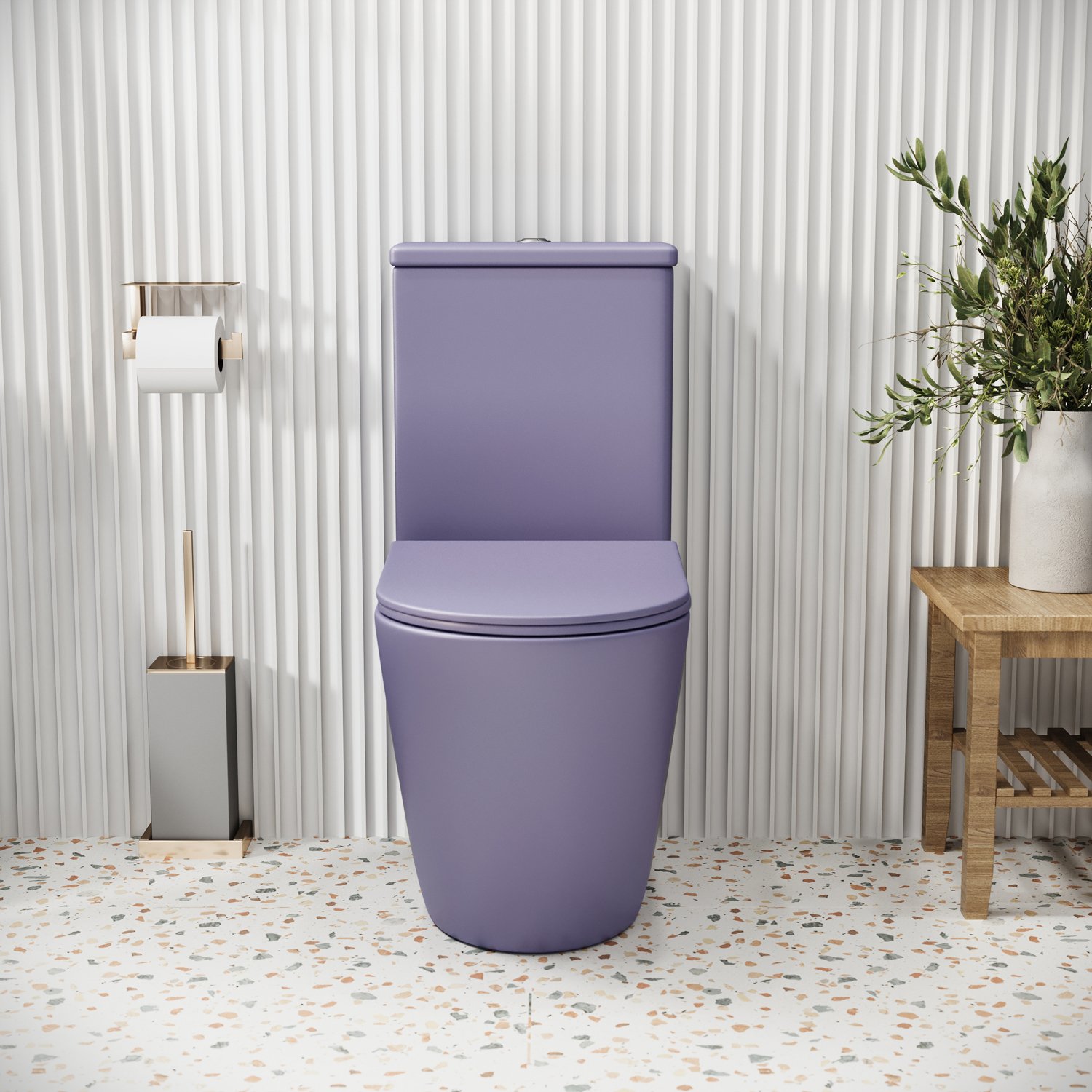 Унитаз Grossman Color GR-4480 LIMS напольный, безободковый, с сиденьем микролифт, цвет фиолетовый матовый