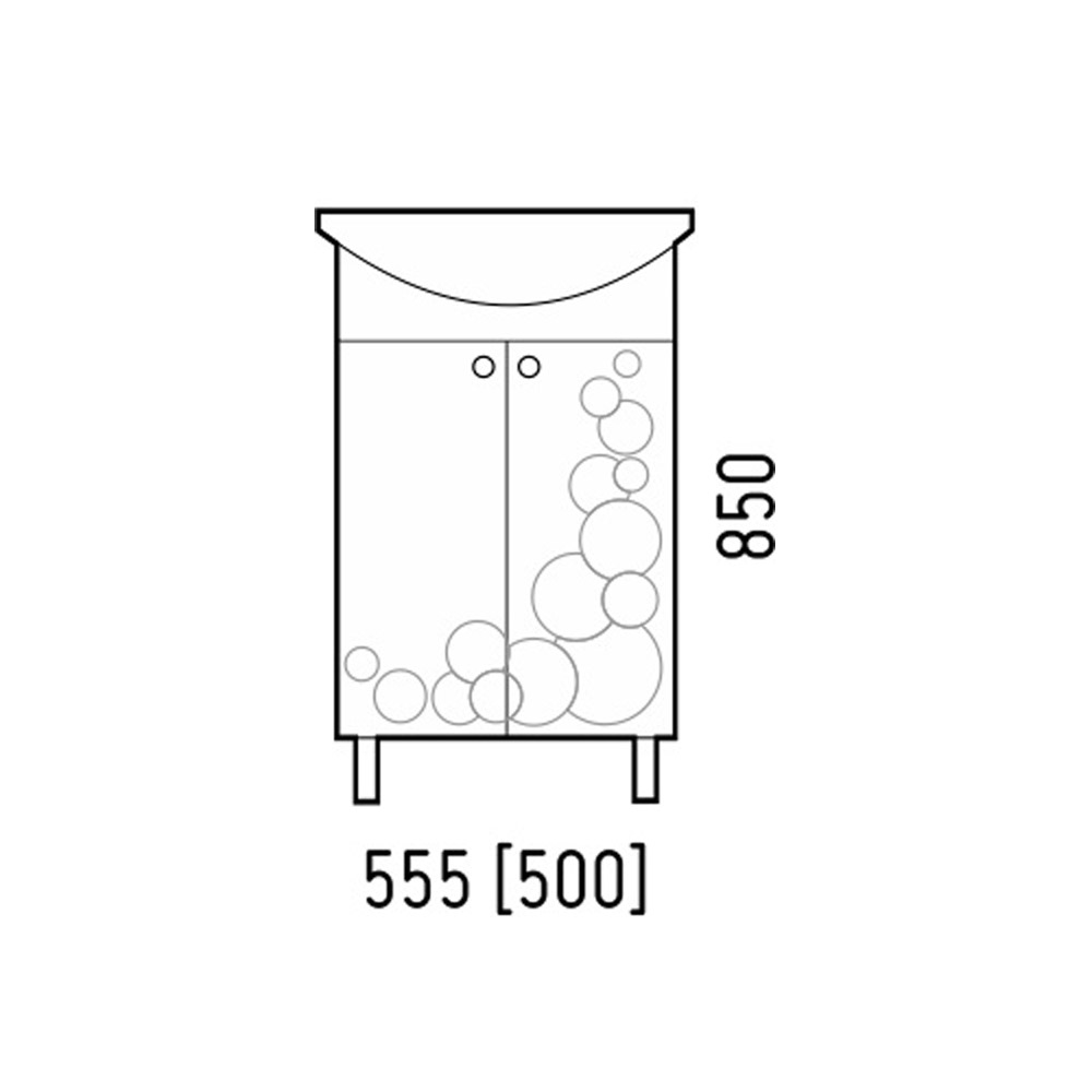 Тумба под раковину Corozo Орфей 55, цвет белый - фото 1