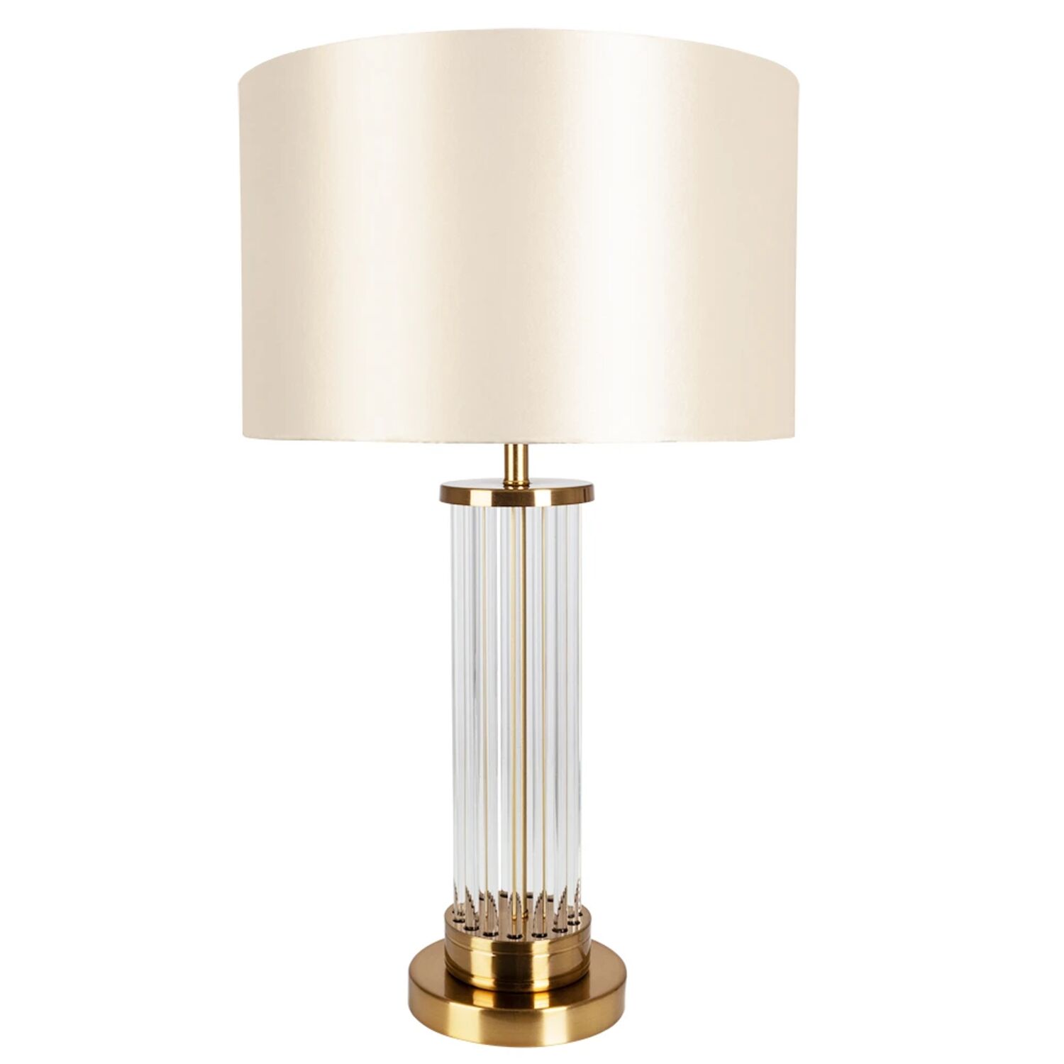 Декоративная настольная лампа Arte Lamp Matar A4027LT-1PB, арматура полированная медь, плафон ткань кремовая