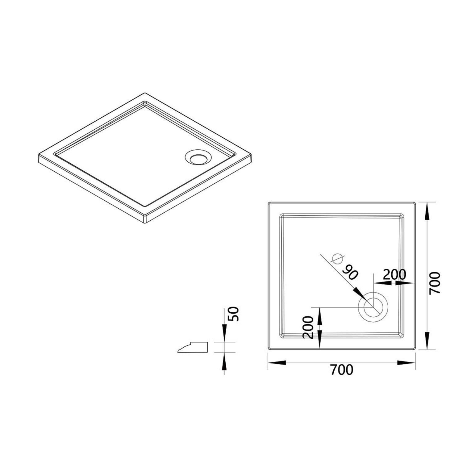 Поддон для душа Vincea VST-5AS 80x80, акриловый, цвет белый - фото 1