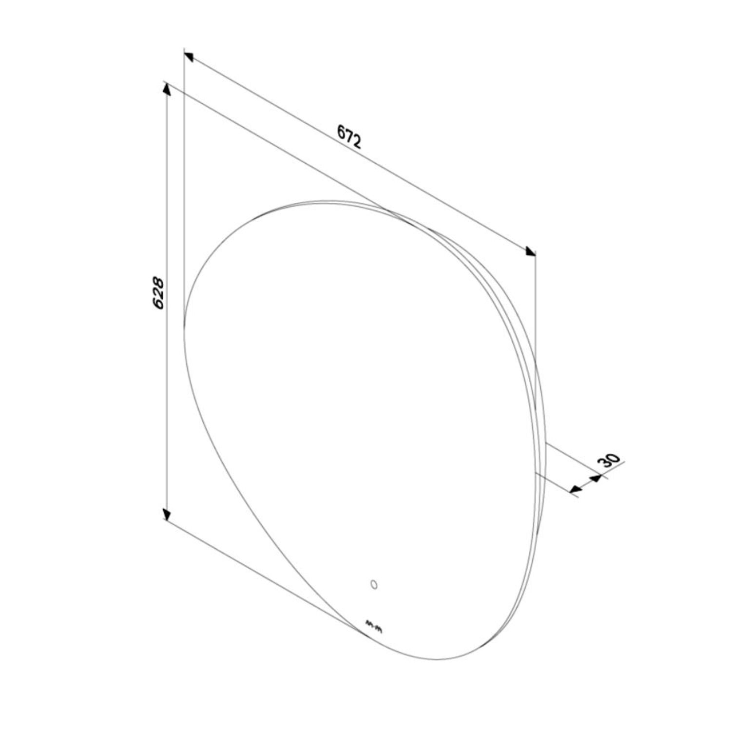Зеркало AM.PM X-Joy 68x63, с подсветкой, с диммером - фото 1