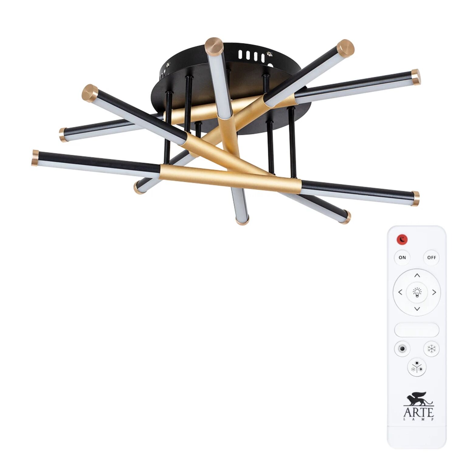 Потолочная люстра Arte Lamp Fernando A2199PL-5BK, арматура черный, плафон акрил белый