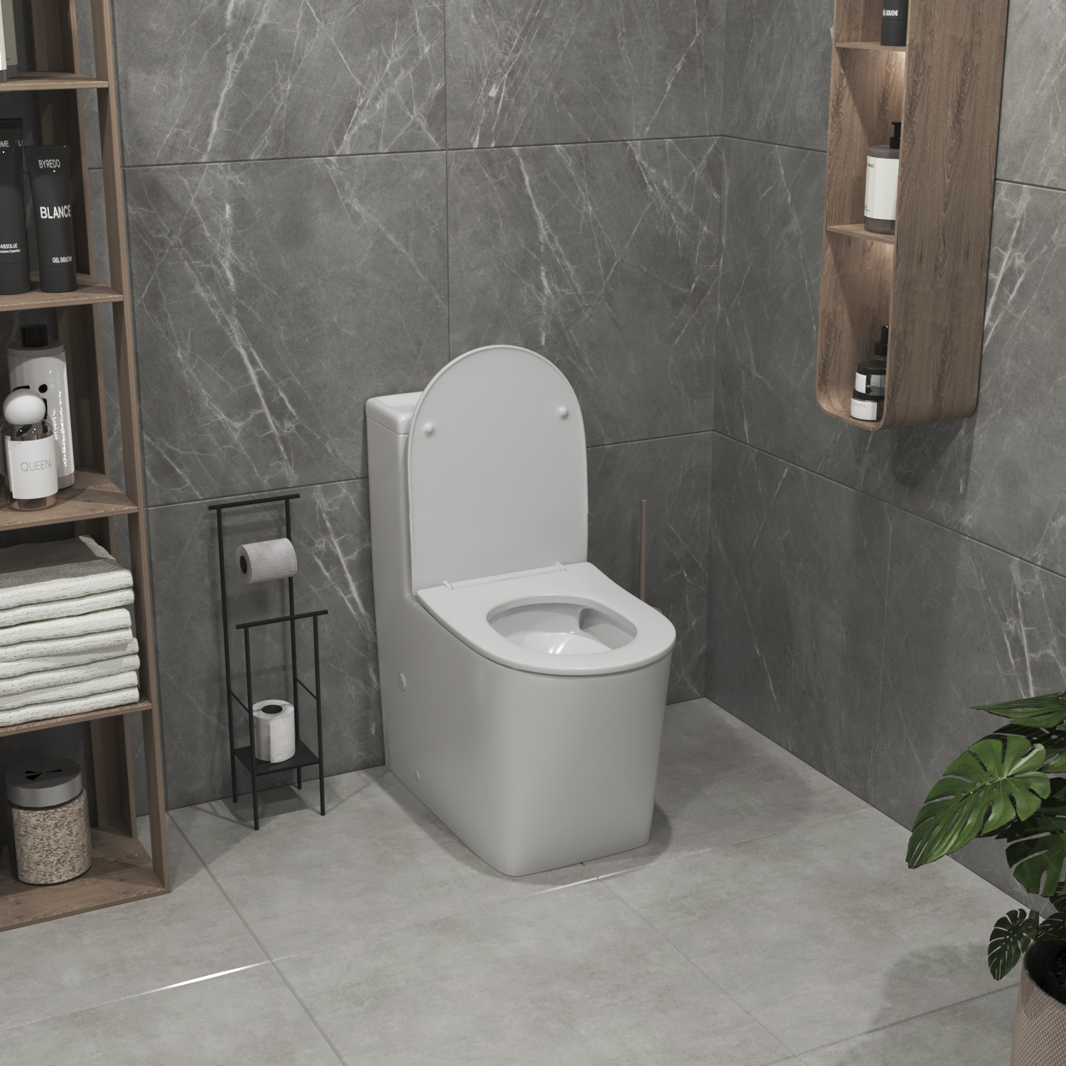 Унитаз-моноблок Joki Royal T Gold JK86472105GOLD напольный, безободковый, смыв Торнадо, с сиденьем микролифт, цвет белый / золото - фото 1