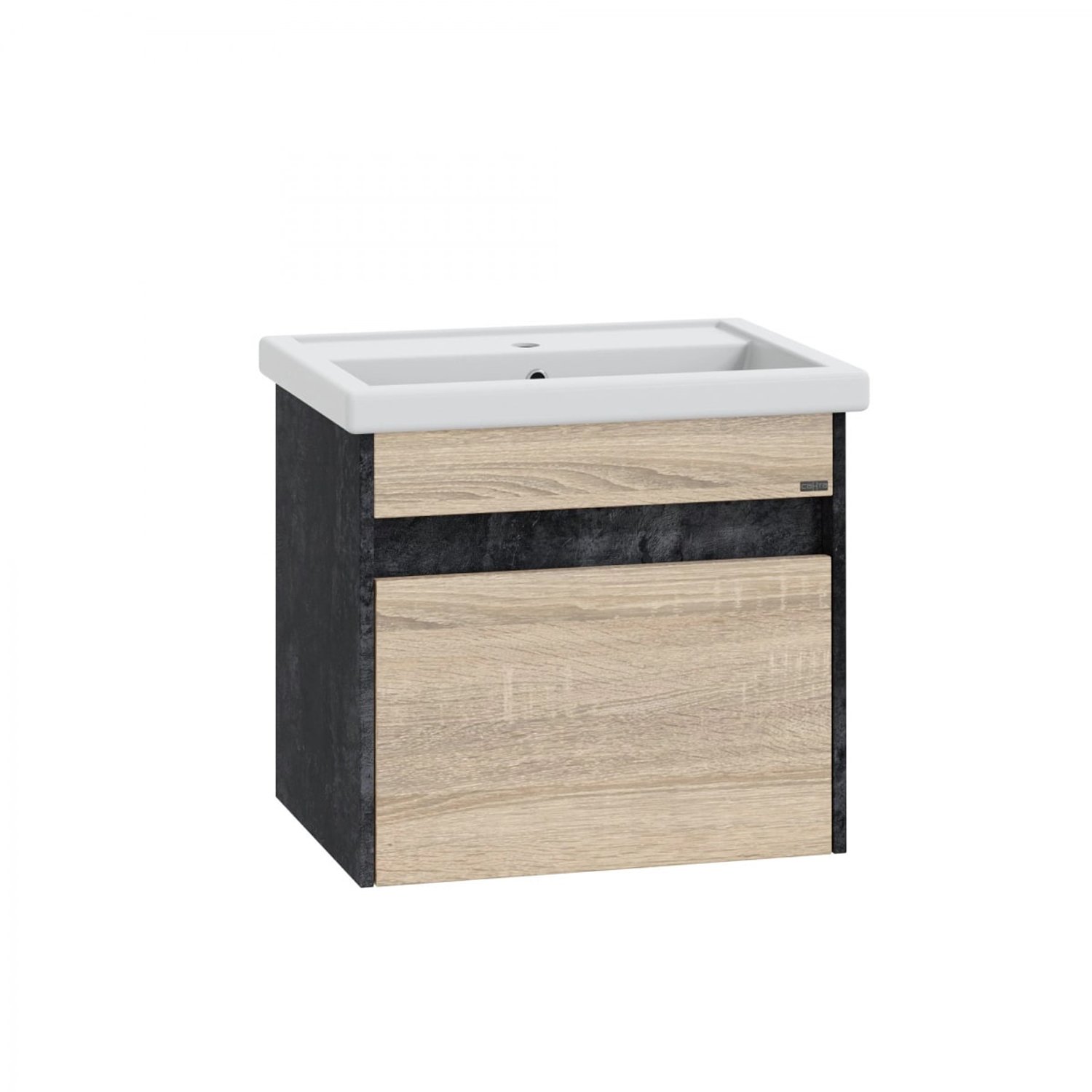 Тумба под раковину Санта Мира 60, цвет черное дерево / янтарное дерево - фото 1