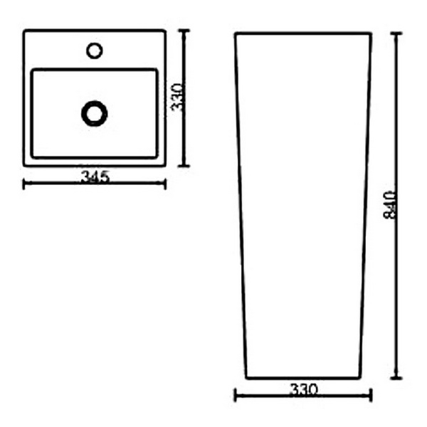 Раковина SantiLine SL-4010 напольная, 35x33 см, цвет белый - фото 1