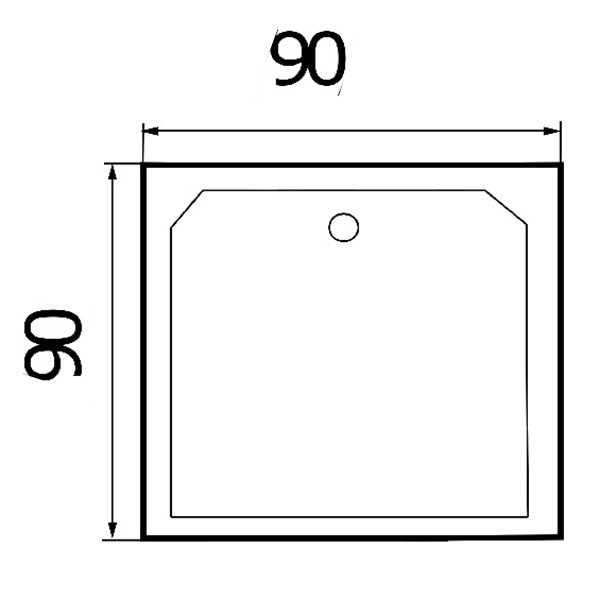 Поддон для душа Wemor 90/38 S 90x90, ABS-пластик, цвет белый