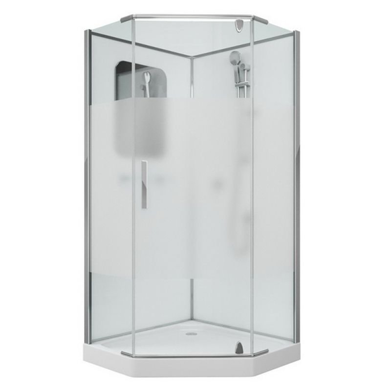 Душевая кабина Grossman Classic GR-171D 90x90, стекло прозрачное с матовой вставкой, профиль хром - фото 1