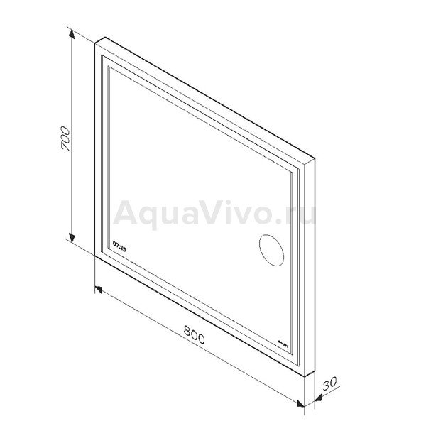 Зеркало AM.PM Gem 80x70, с подсветкой, часами и косметическим зеркалом