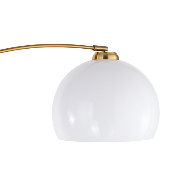 Торшер Arte Lamp Paolo A5822PN-1PB, арматура медь / белый, плафон пластик белый, 30х100 см - фото 1