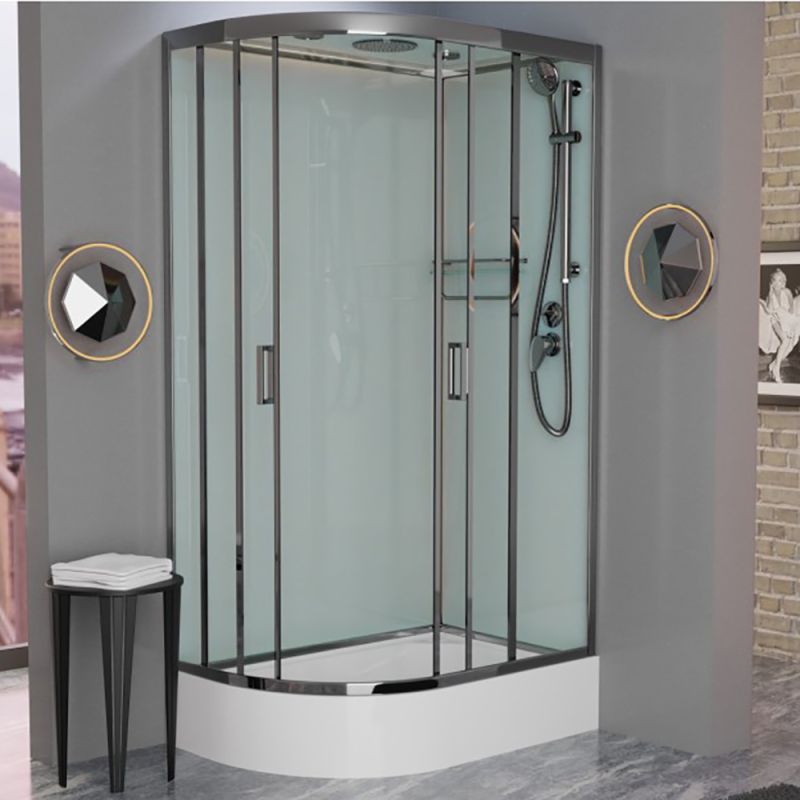 Душевая кабина Frank F412/1 R Brilliant 120x80, правая, с полотенцедержателем, стекло прозрачное, профиль хром
