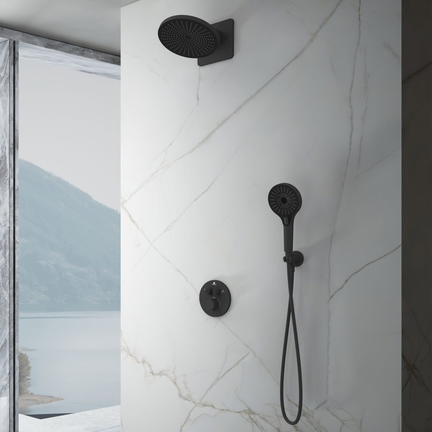 Душевой комплект Vincea Inspire VSFW-3I22MT5MB, встраиваемый, цвет матовый черный - фото 1