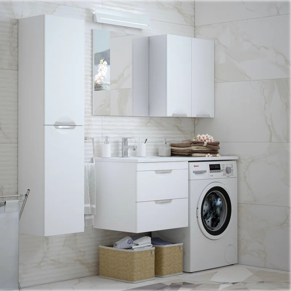 Мебель для ванной Corozo Алиот 120 подвесная, с тумбой 56 см, цвет белый