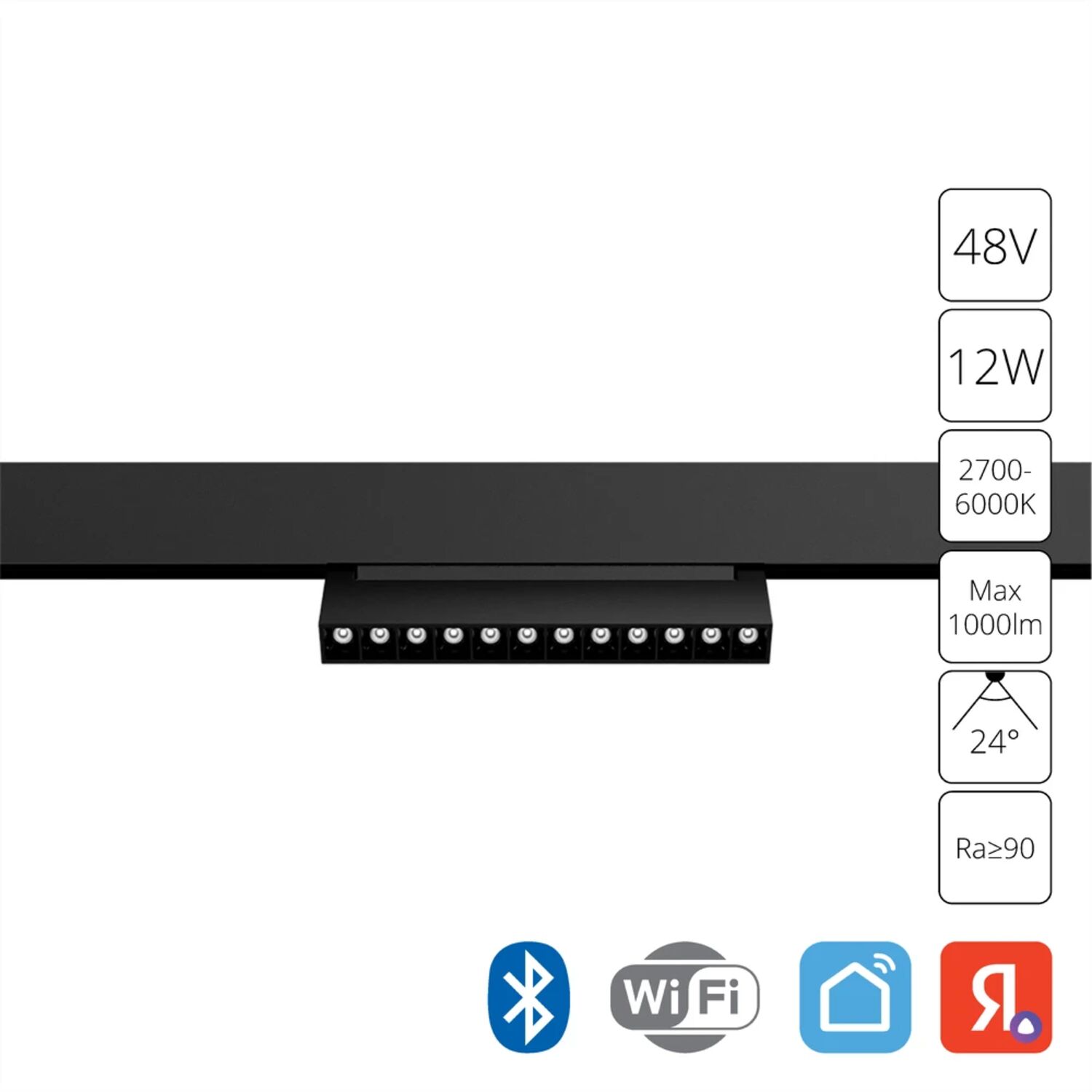 Магнитный трековый светильник Arte Lamp Linea A4696PL-1BK, арматура черная   