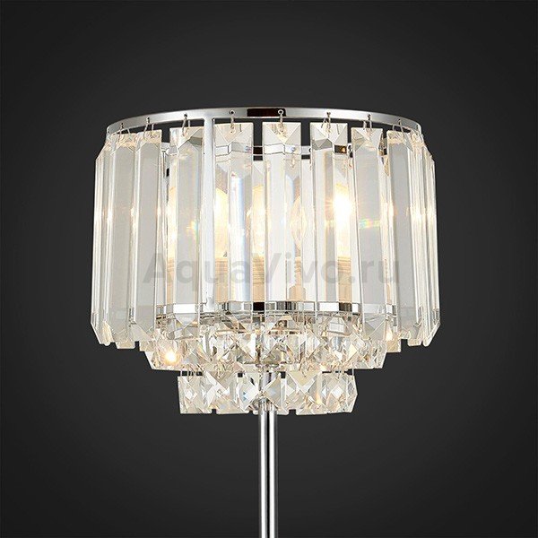 Интерьерная настольная лампа Citilux Синди CL330811, арматура хром, плафон хрусталь прозрачный, 19х19 см