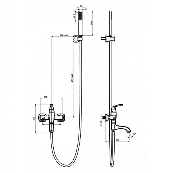 Смеситель Lemark Nubira LM6214ORB для ванны с душем, цвет черная бронза