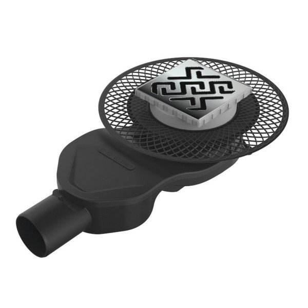 Душевой трап Berges Platz Antik 09 01 61, боковой выпуск, цвет хром матовый, 15x15 см