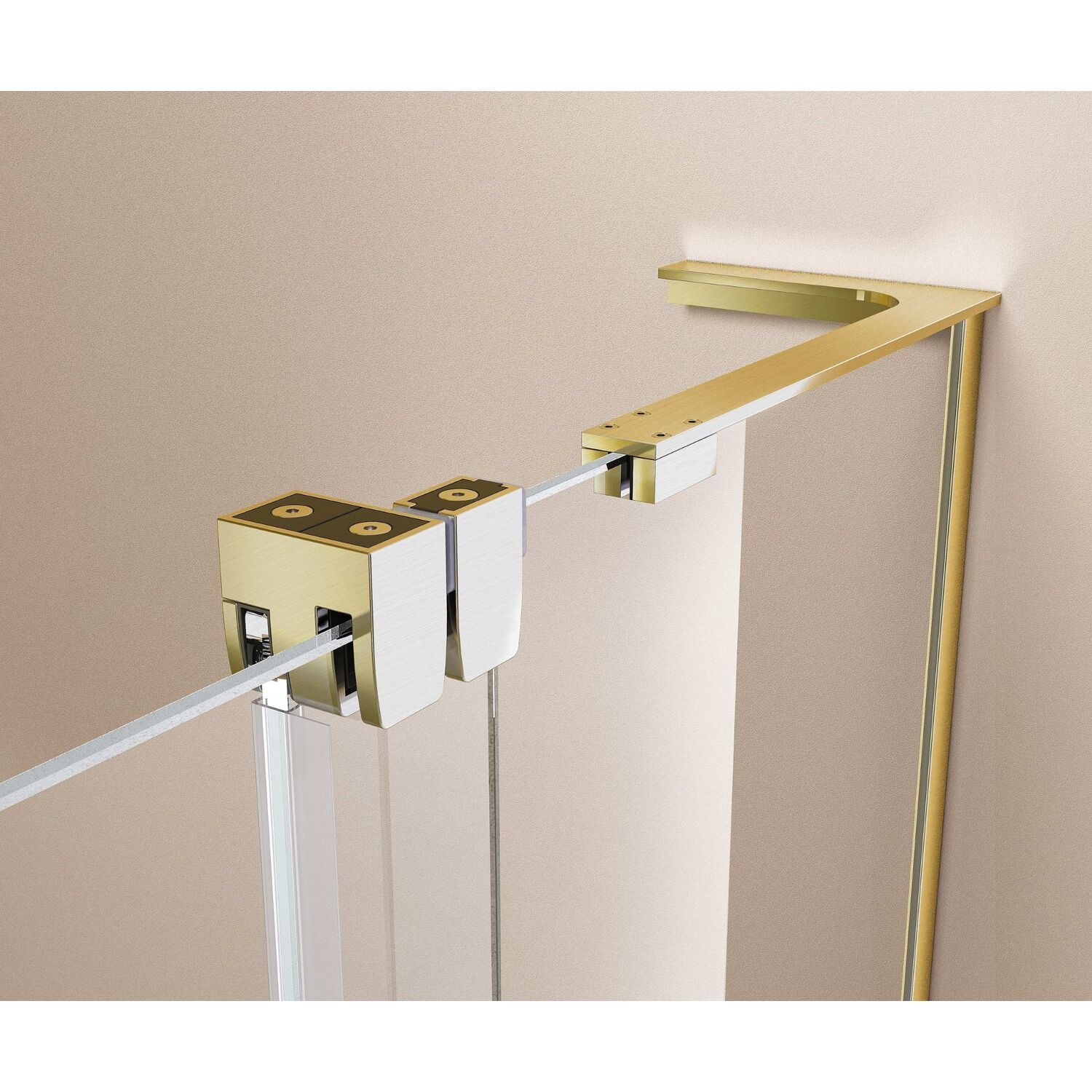 Душевая перегородка Vincea Walk-In VSW-4WSL 120x200, стекло прозрачное, профиль брашированное золото - фото 1