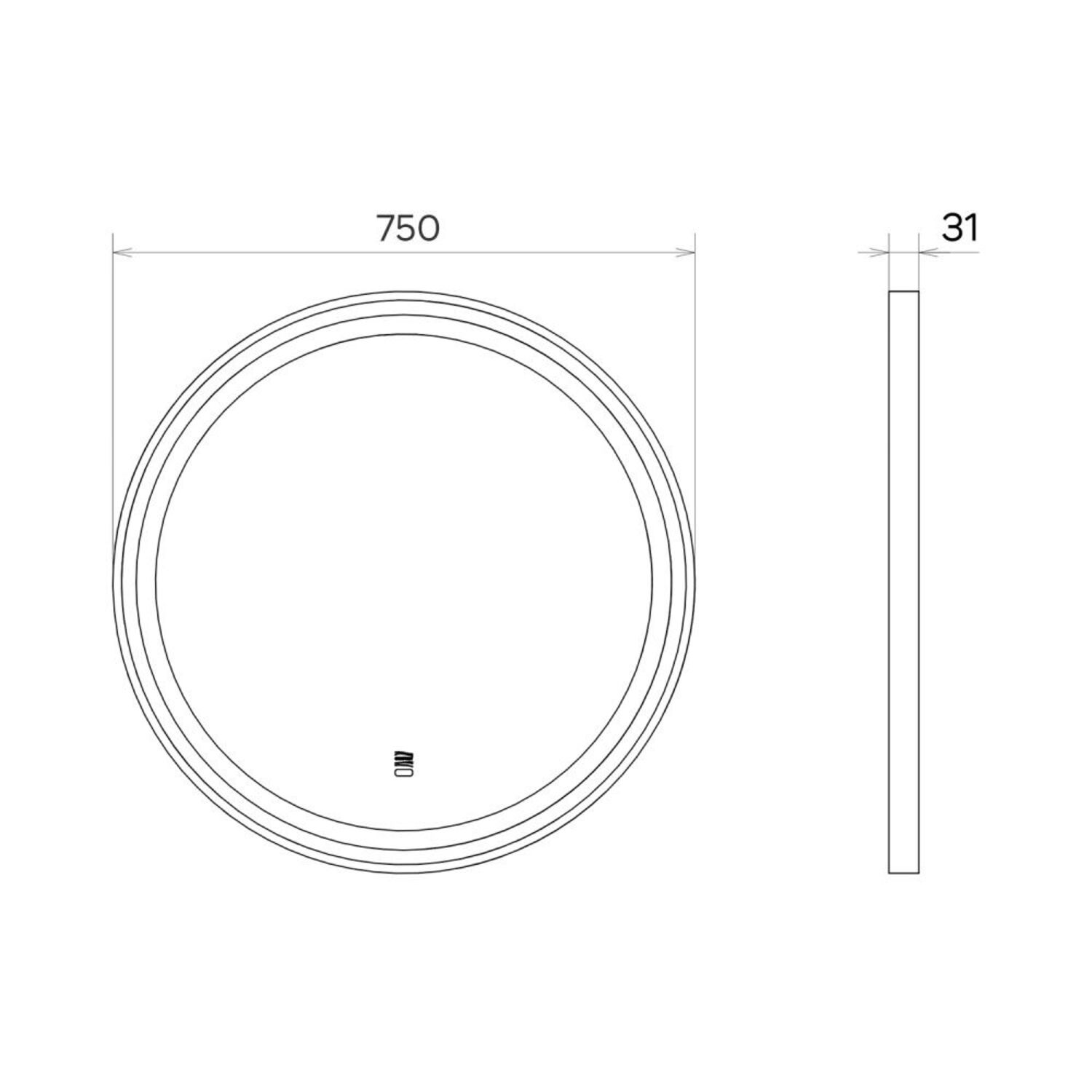 Зеркало Comforty Лея 75, с подсветкой, функцией антизапотевания, цвет черный - фото 1
