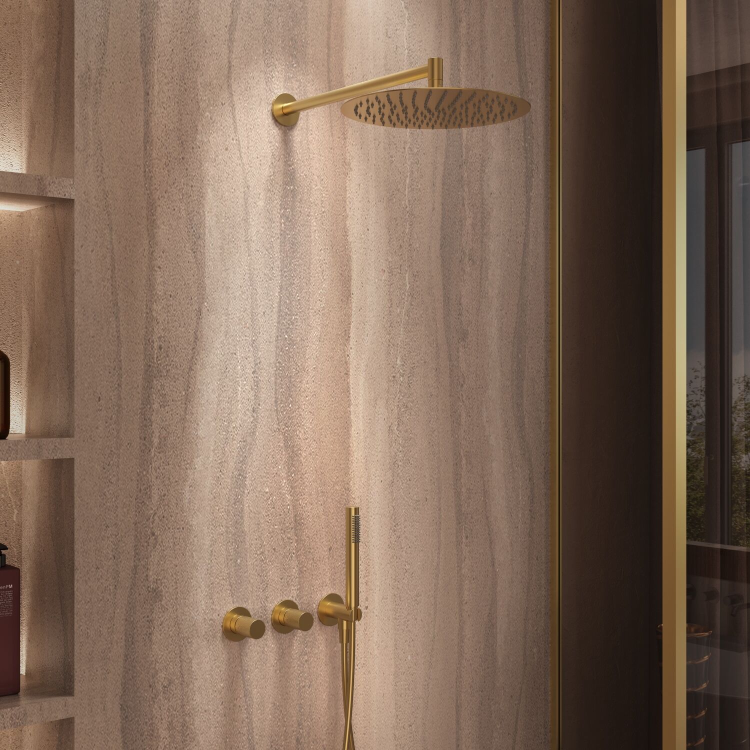 Душевой комплект Vincea Aura VSFW-6AU1BG, встраиваемый, цвет брашированное золото - фото 1