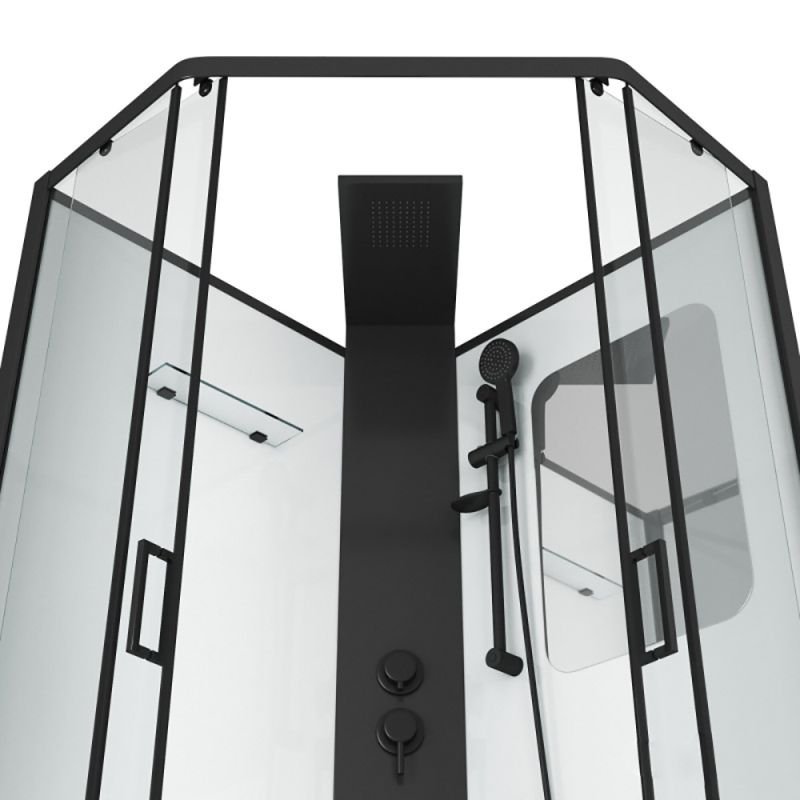 Душевая кабина Grossman Elegans GR-251D 90x90, стекло прозрачное, профиль черный - фото 1
