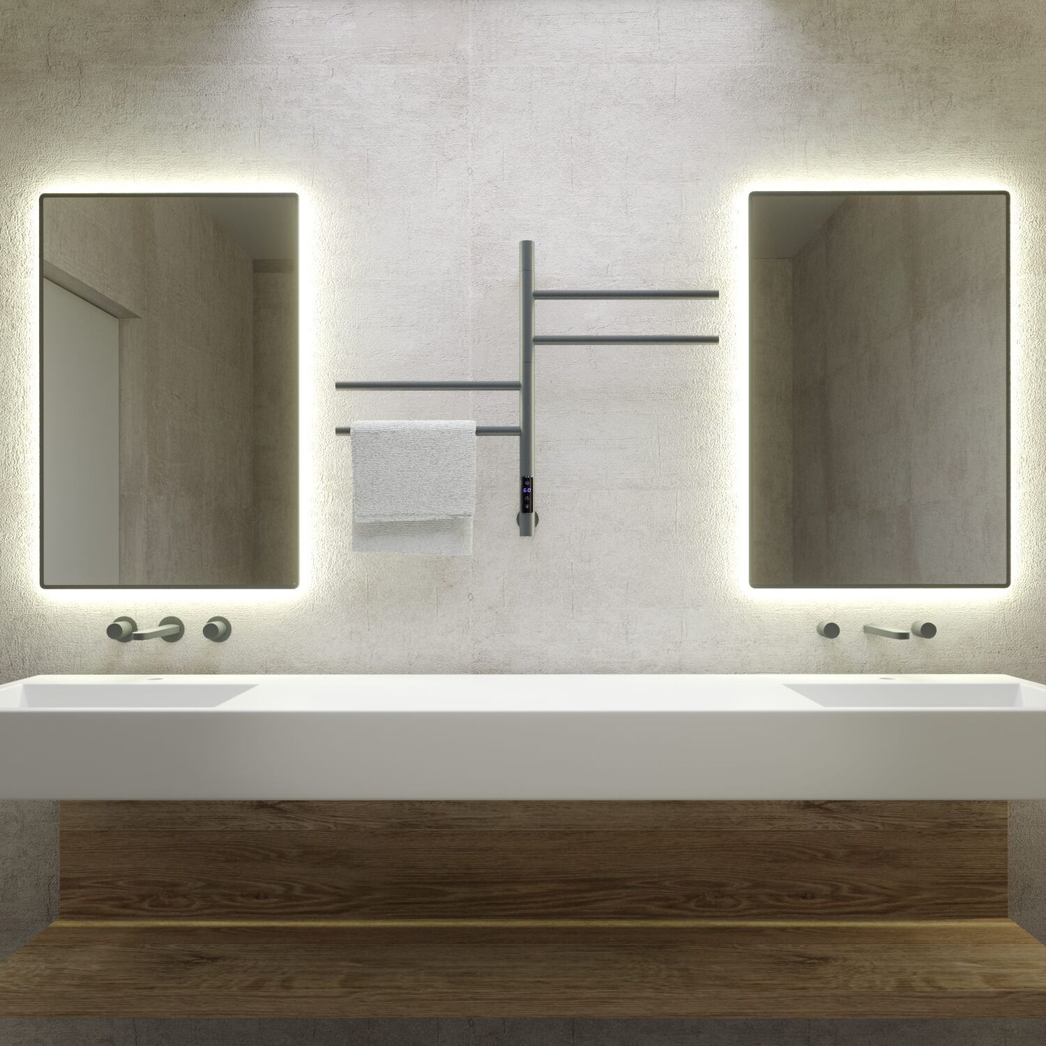 Полотенцесушитель Vincea VTD-1S1CGE 43x60 электрический, цвет графит - фото 1