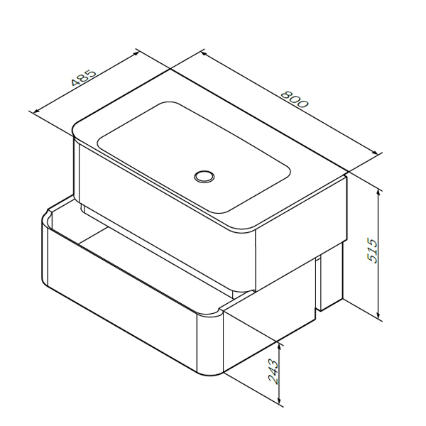 Тумба под раковину AM.PM Sensation 80, цвет орех - фото 1