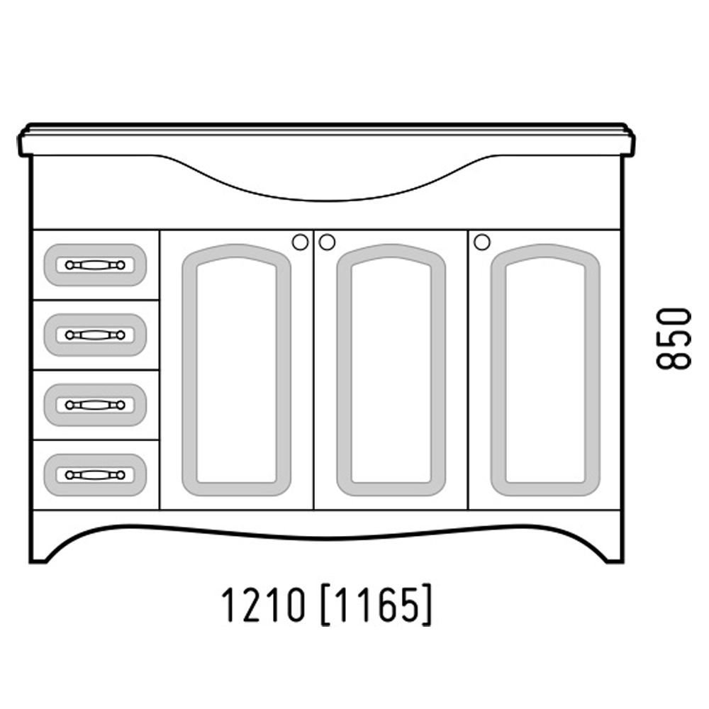 Тумба под раковину Corozo Классика 120, цвет белый - фото 1