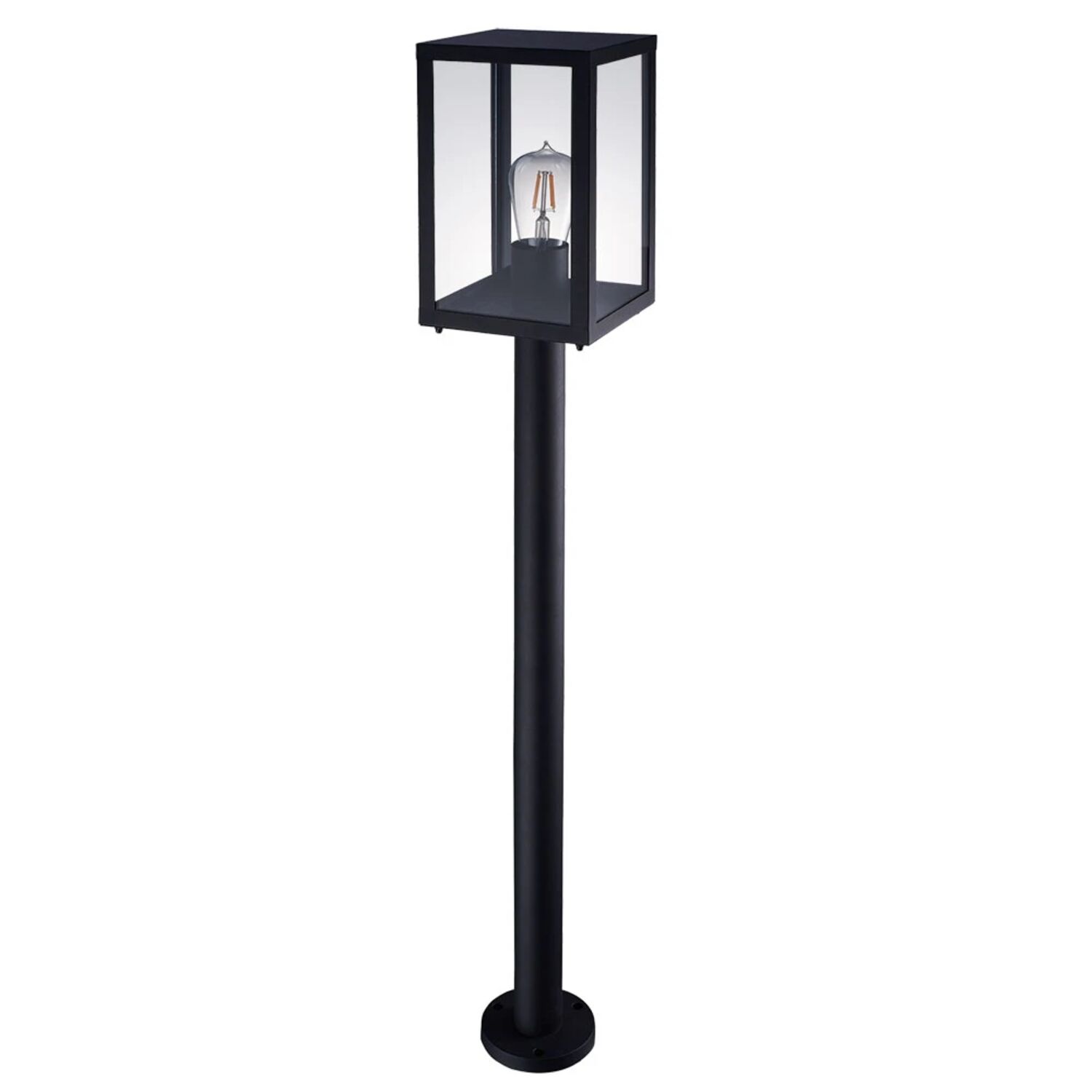 Ландшафтный светильник Arte Lamp Belfast A4569PA-1BK, арматура черный, плафон стекло прозрачное