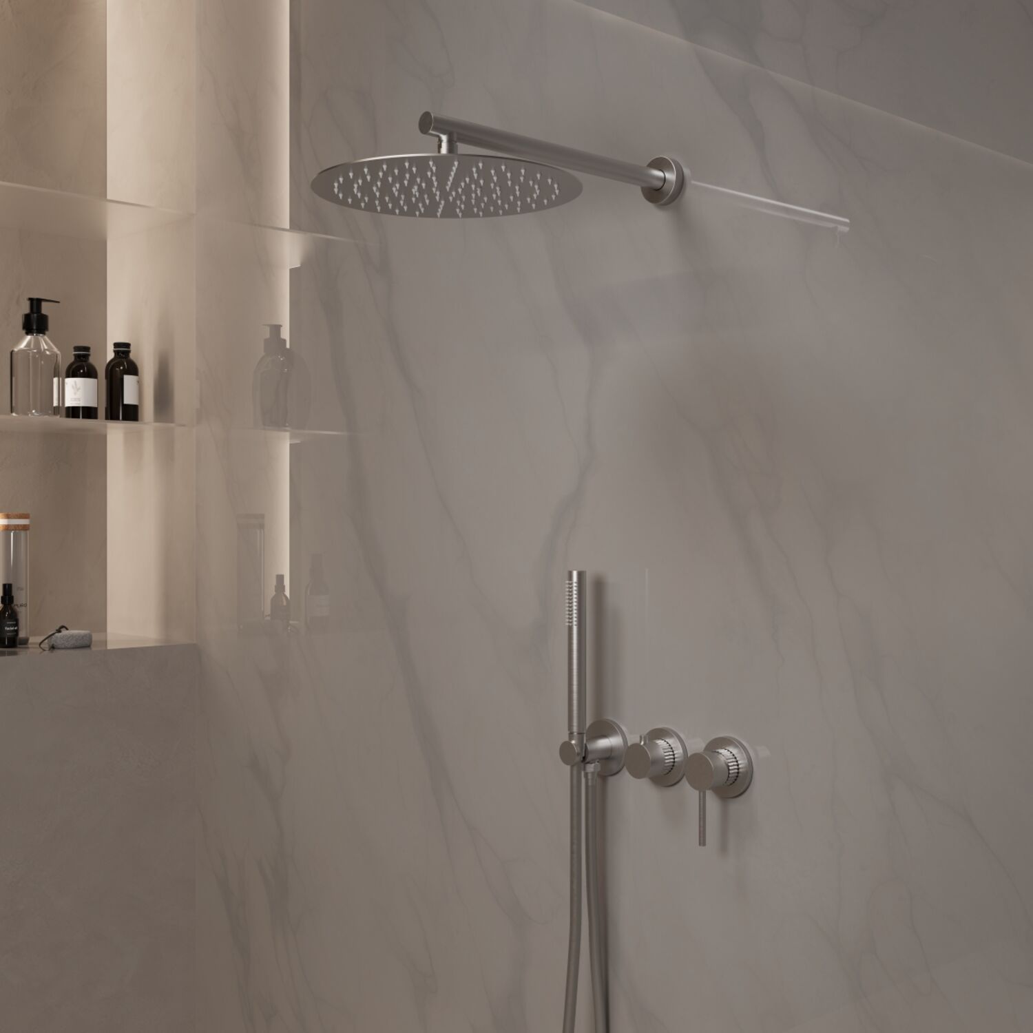 Душевой комплект Vincea Groove VSFW-4G01BN, встраиваемый, цвет брашированный никель - фото 1
