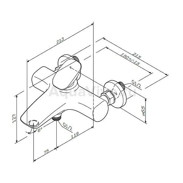 Смеситель AM.PM Spirit V2.0 F70A10000 для ванны и душа