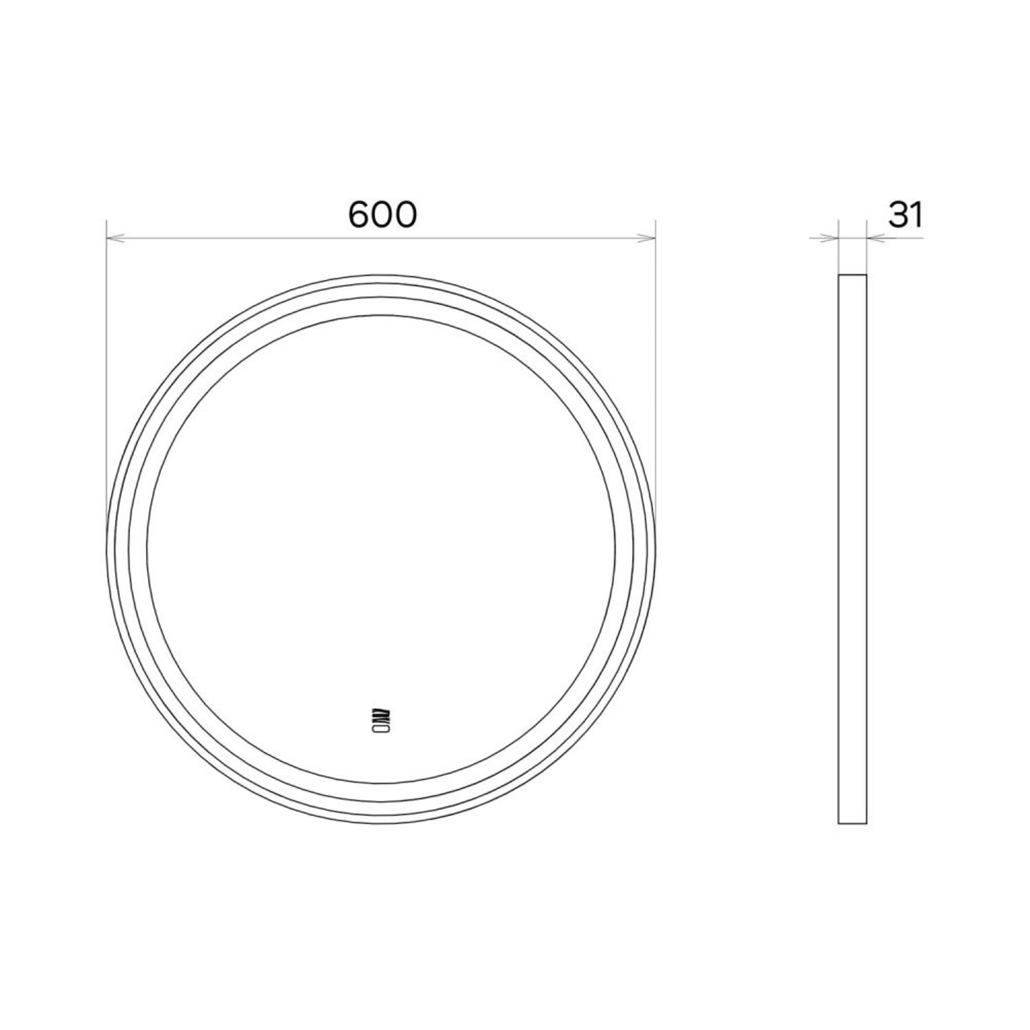 Зеркало Comforty Лея 60, с подсветкой, функцией антизапотевания, цвет черный - фото 1