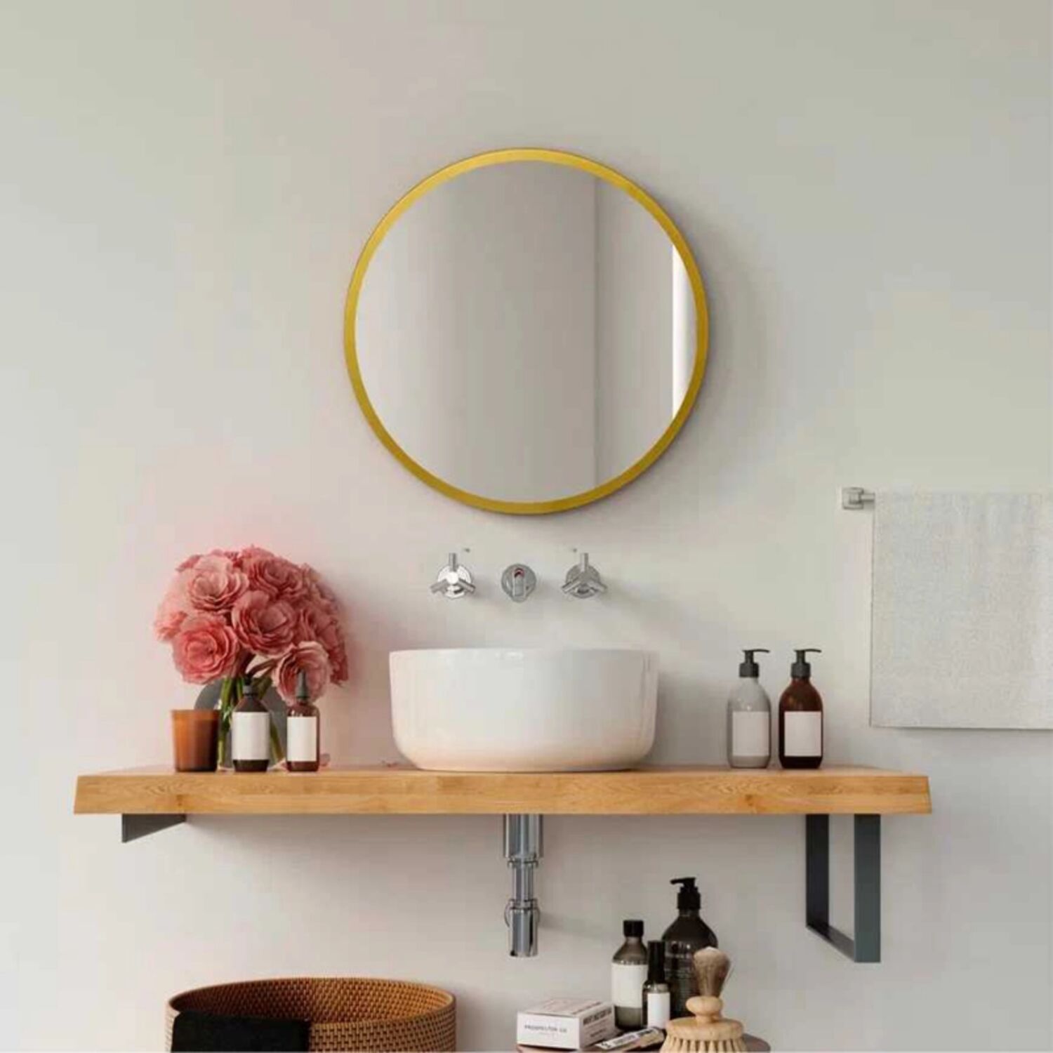 Зеркало Mixline Ренуар D40 40x40, цвет золото - фото 1