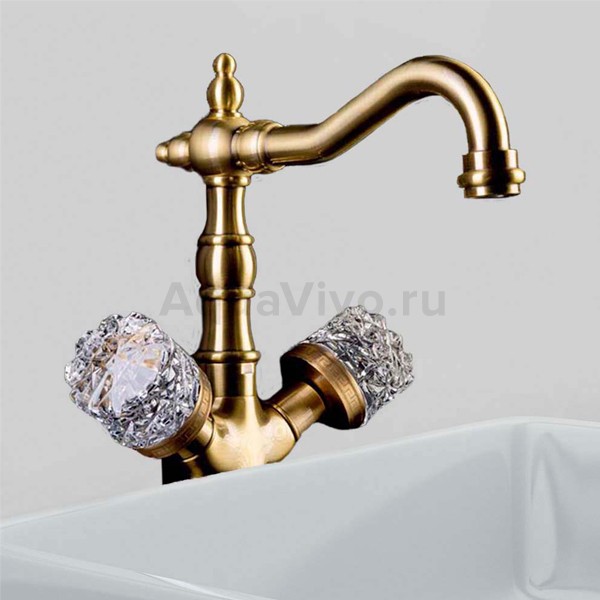 Смеситель Boheme Luxury Crystal 312-CRST для раковины, высокий - фото 1