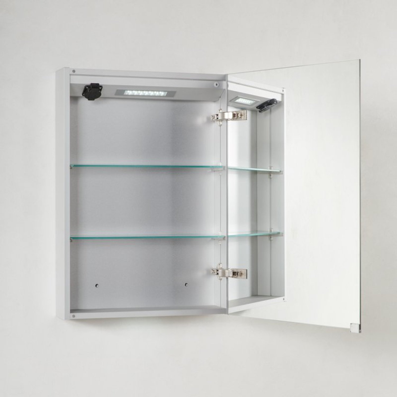 Шкаф-зеркало Belbagno SPC-1A-DL-BL-600, правый, с подсветкой, цвет хром - фото 1