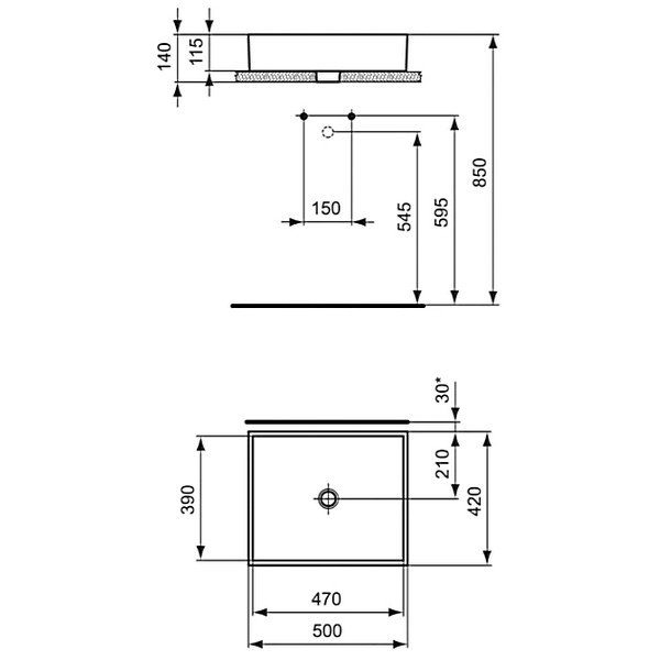 Раковина Ideal Standard Strada K077601 накладная, 50x42 см, цвет евро белый - фото 1