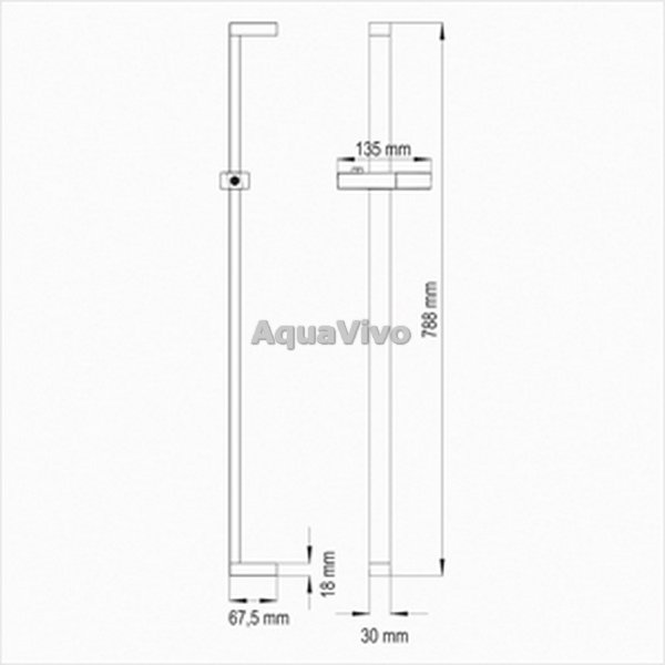 Душевая штанга WasserKRAFT A037, цвет хром