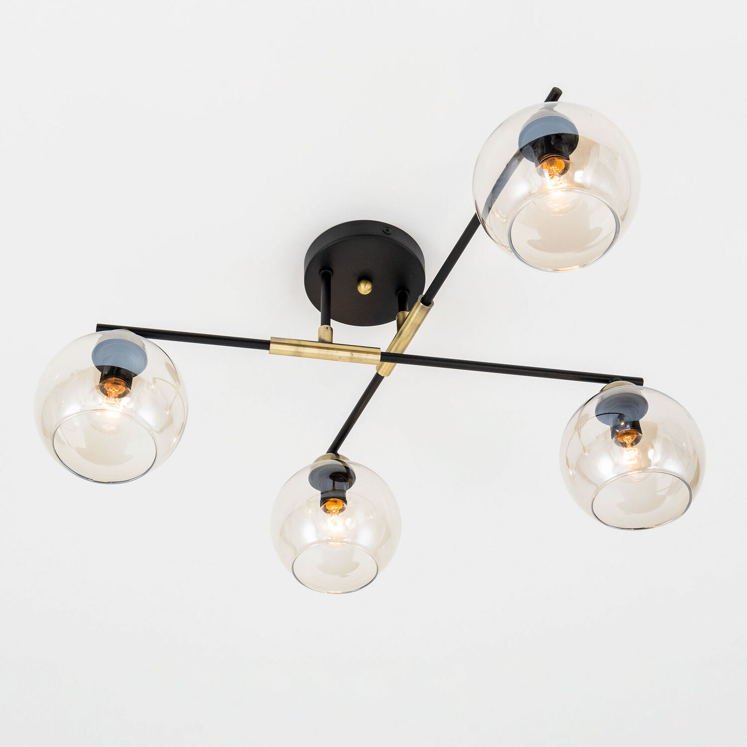 Потолочная люстра Citilux Анри CL124145, арматура черная, плафоны стекло прозрачное - фото 1