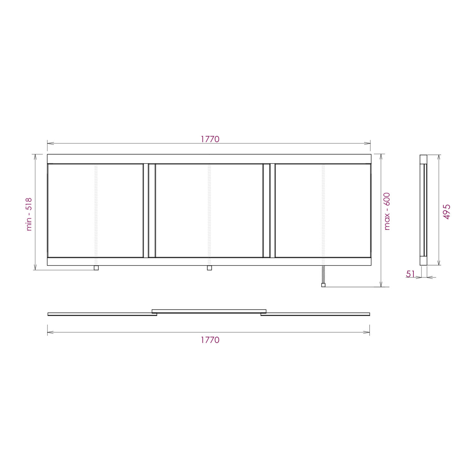 Экран для ванны Оника Одио Нова 180, цвет белый - фото 1