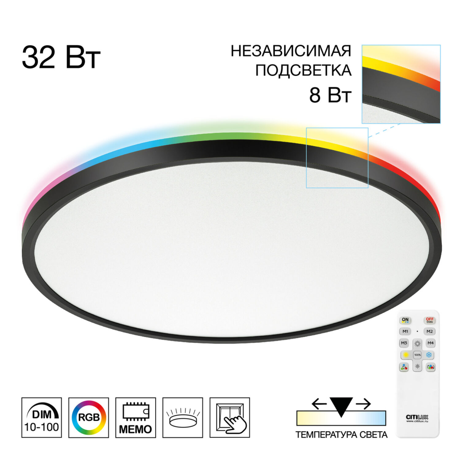 Накладной светильник Citilux Norma CL749401, арматура черная