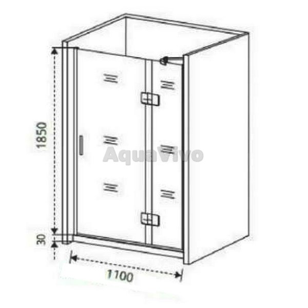 Душевая дверь Good Door Saturn WTW-110-C-CH-R 110, стекло прозрачное, профиль хром, правая - фото 1