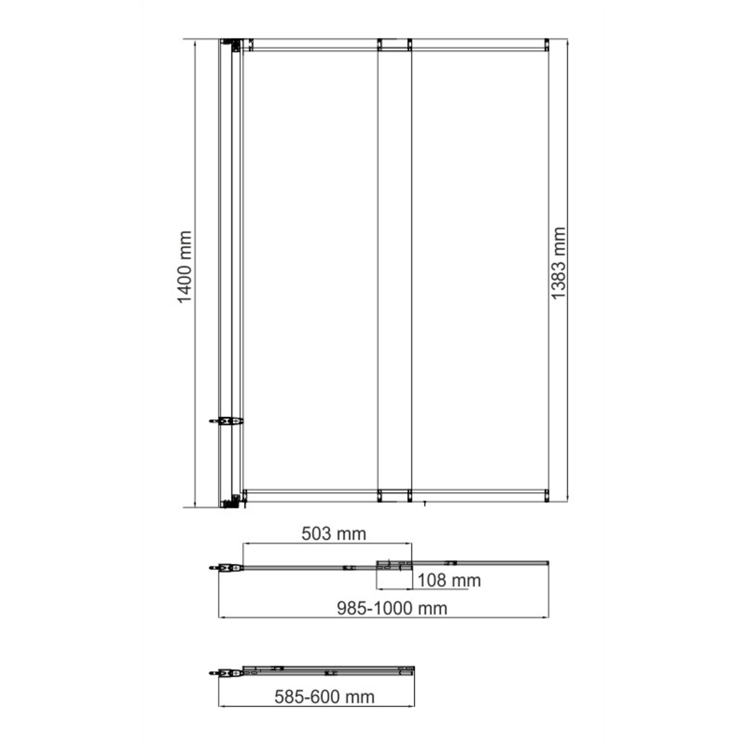 Шторка на ванну WasserKRAFT Main 41S02-100 WS 100x140, стекло прозрачное, профиль серебрисый - фото 1