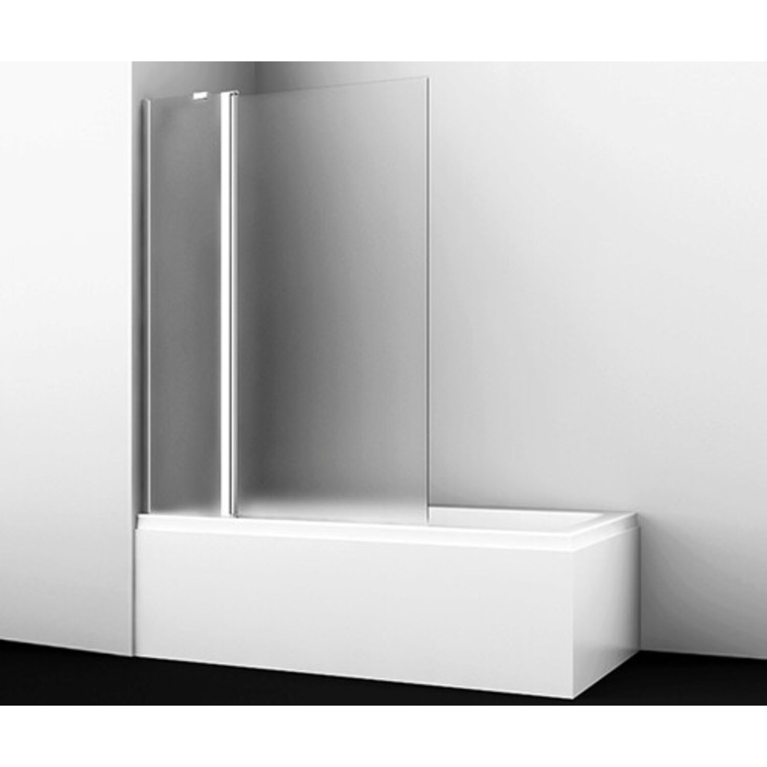Шторка на ванну WasserKRAFT Berkel 48P02-110 LMF 110x140, левая, стекло матовое, профиль серебрисый