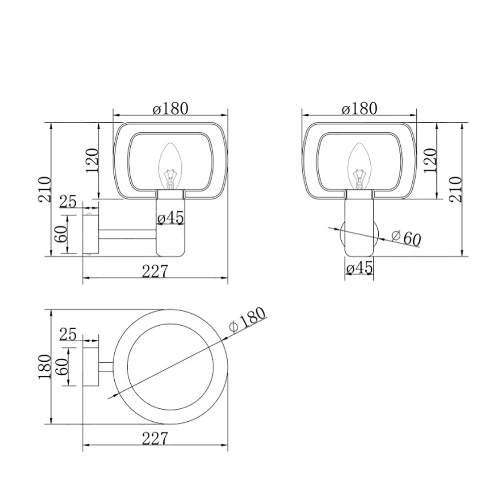 Бра Maytoni Vision MOD411WL-01G, арматура золото, плафон стекло прозрачное, 18х23 см - фото 1