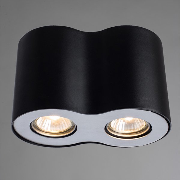 Потолочный светильник Arte Lamp Falcon A5633PL-2BK, арматура черная, плафоны металл черный, 20х11 см