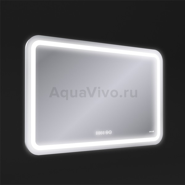 Зеркало Cersanit LED 050 Design Pro 80x55, с подсветкой, с функцией антизапотевания и часами