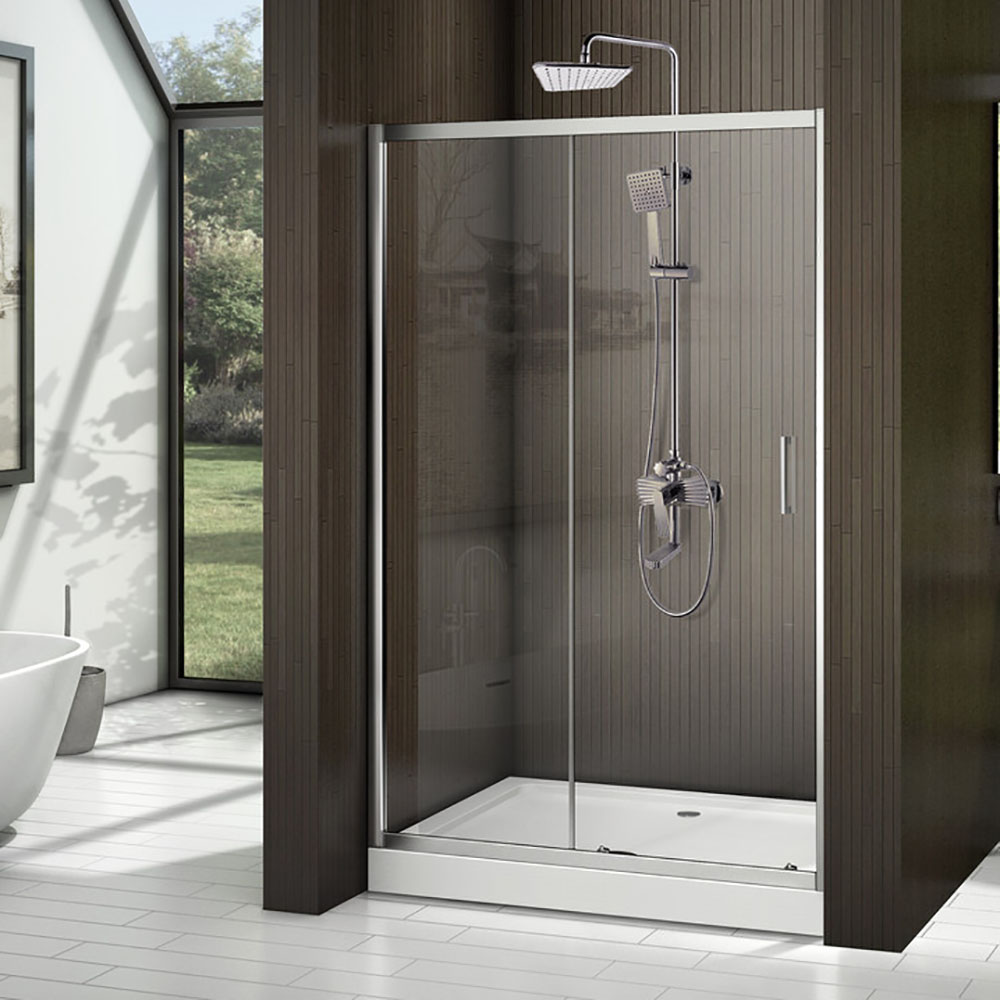 Душевая дверь CeruttiSPA Gloria D120 120x195, стекло прозрачное, профиль хром