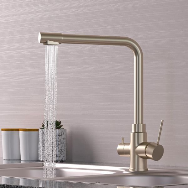 Смеситель Mixline MLSS-0320 для кухни, под фильтр, нержавеющая сталь, цвет сатин - фото 1