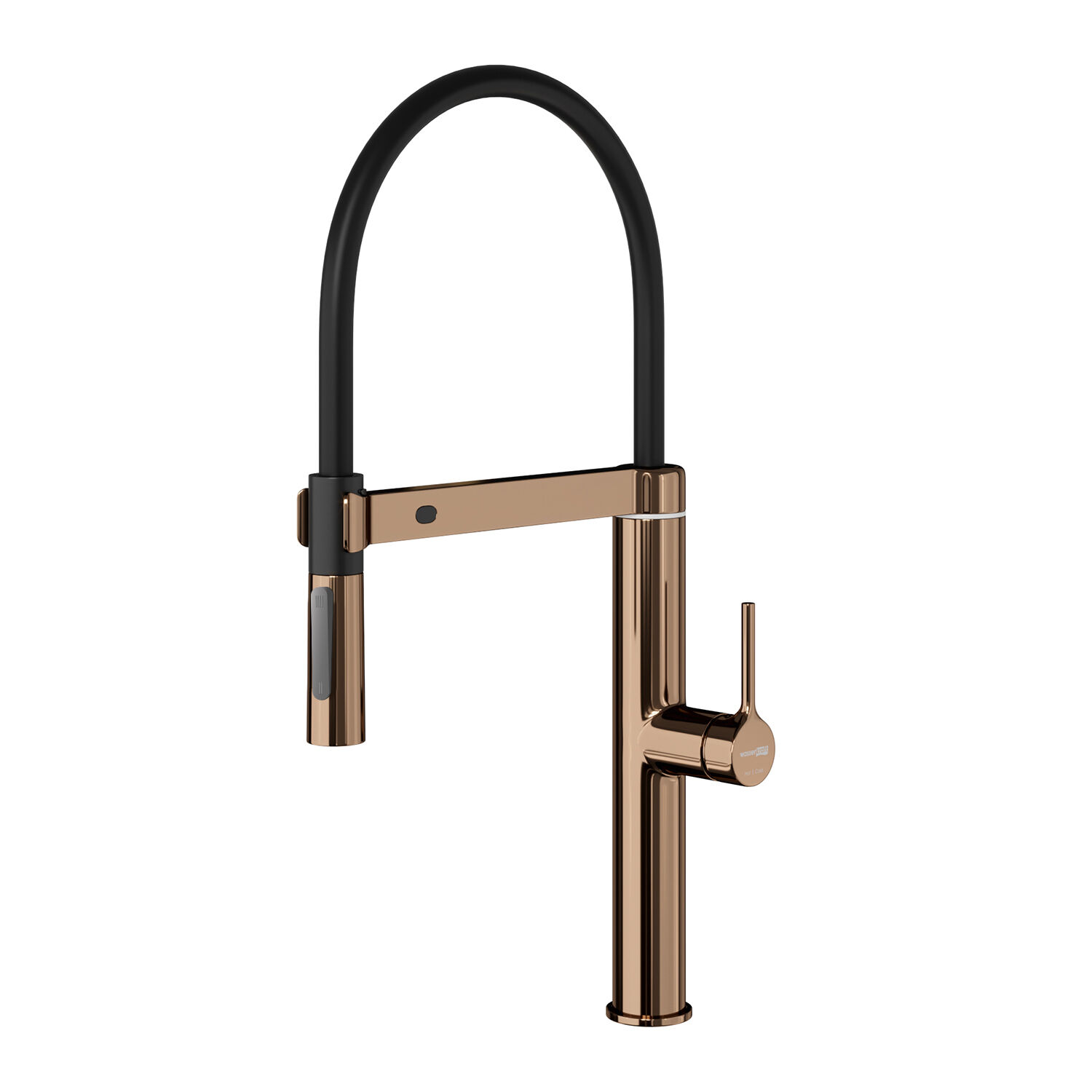 Смеситель WasserKRAFT A8897 для кухни, с гибким изливом, сенсорный, цвет розовое золото / черный